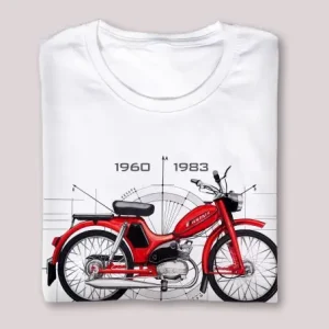Nowość T-shirt KOMAR czerwony - męski biały M