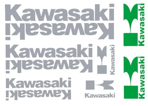 Tylko dziś Naklejka KAWASAKI srebrna kpl.