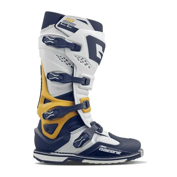 Tylko do końca tygodnia GAERNE BUTY CROSS/ENDURO MODEL SG-22 SQUADRON KOLOR NIEBIESKI/ZŁOTY/BIAŁY ROZMIAR 42
