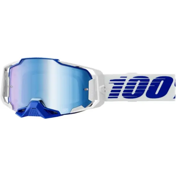 100 PROCENT GOGLE ARMEGA BLUE - MIRROR BLUE LENS - KOLOR NIEBIESKI/BIAŁY SZYBKA NIEBIESKIE LUSTRO Obniżka ceny