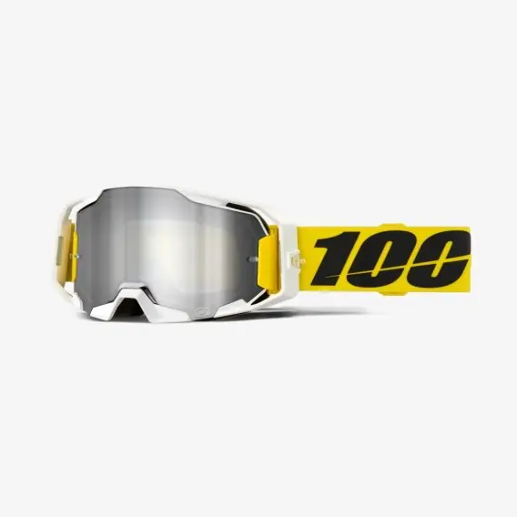 100 PROCENT GOGLE ARMATIC VALERA - SILVER MIRROR LENS - KOLOR BIAŁY/ŻÓŁTY- SZYBKA SREBRNE LUSTRO Obniżka ceny