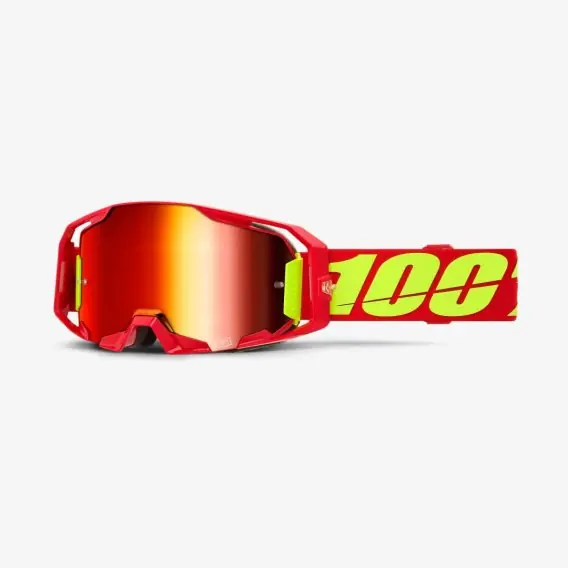 100 PROCENT GOGLE ARMATIC RED - MIRROR RED LENS - KOLOR CZERWONY/ŻÓŁTY FLUO SZYBA CZERWONE LUSTRO Nie przegap