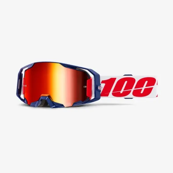 100 PROCENT GOGLE ARMATIC MACH Z - MIRROR RED LENS - KOLOR NIEBIESKI/CZERWONY/BIAŁY SZYBA CZERWONE LUSTRO Tani