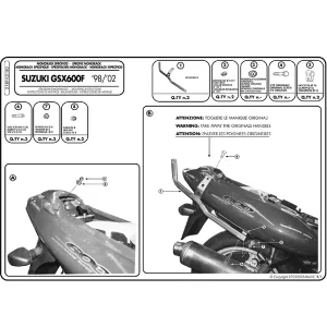 Zniżka SUZUKI GSX750F (98-02) GIVI STELAŻ KUFRA CENTRALNEGO GI518F 518F